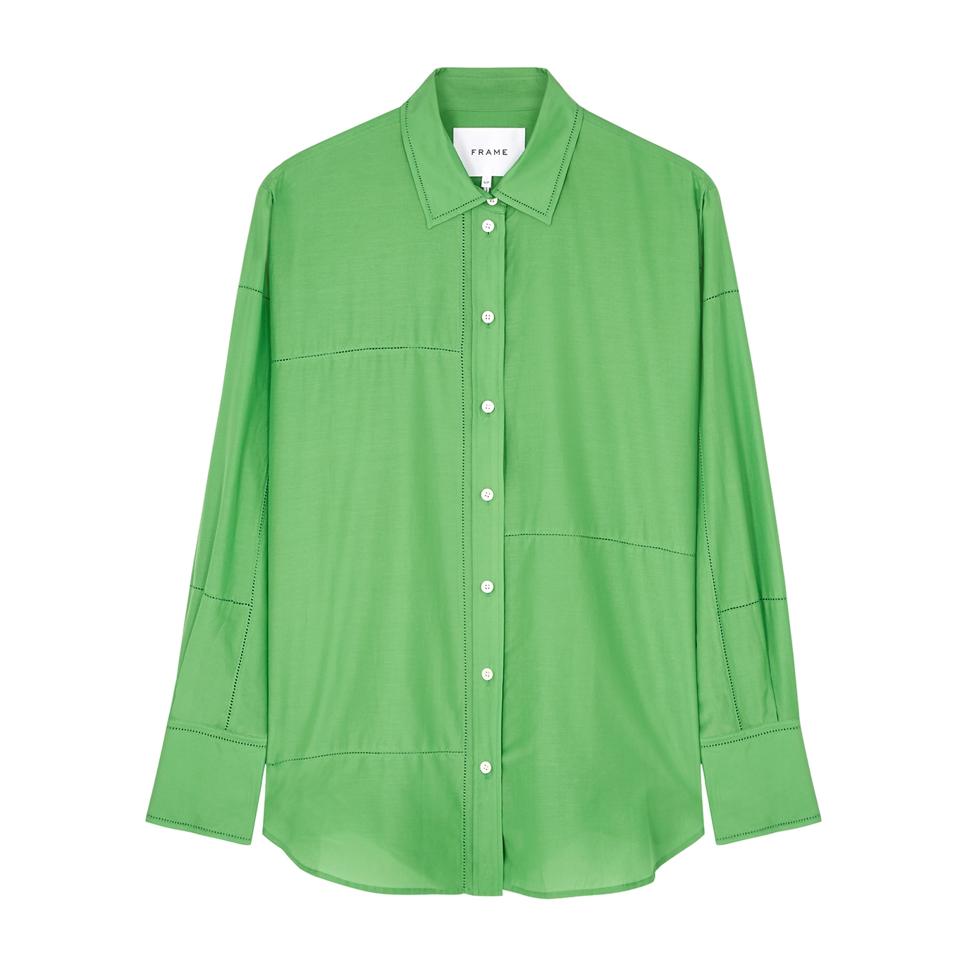 Frame Cotton And Silk-blend Shirt - Bright Green - M