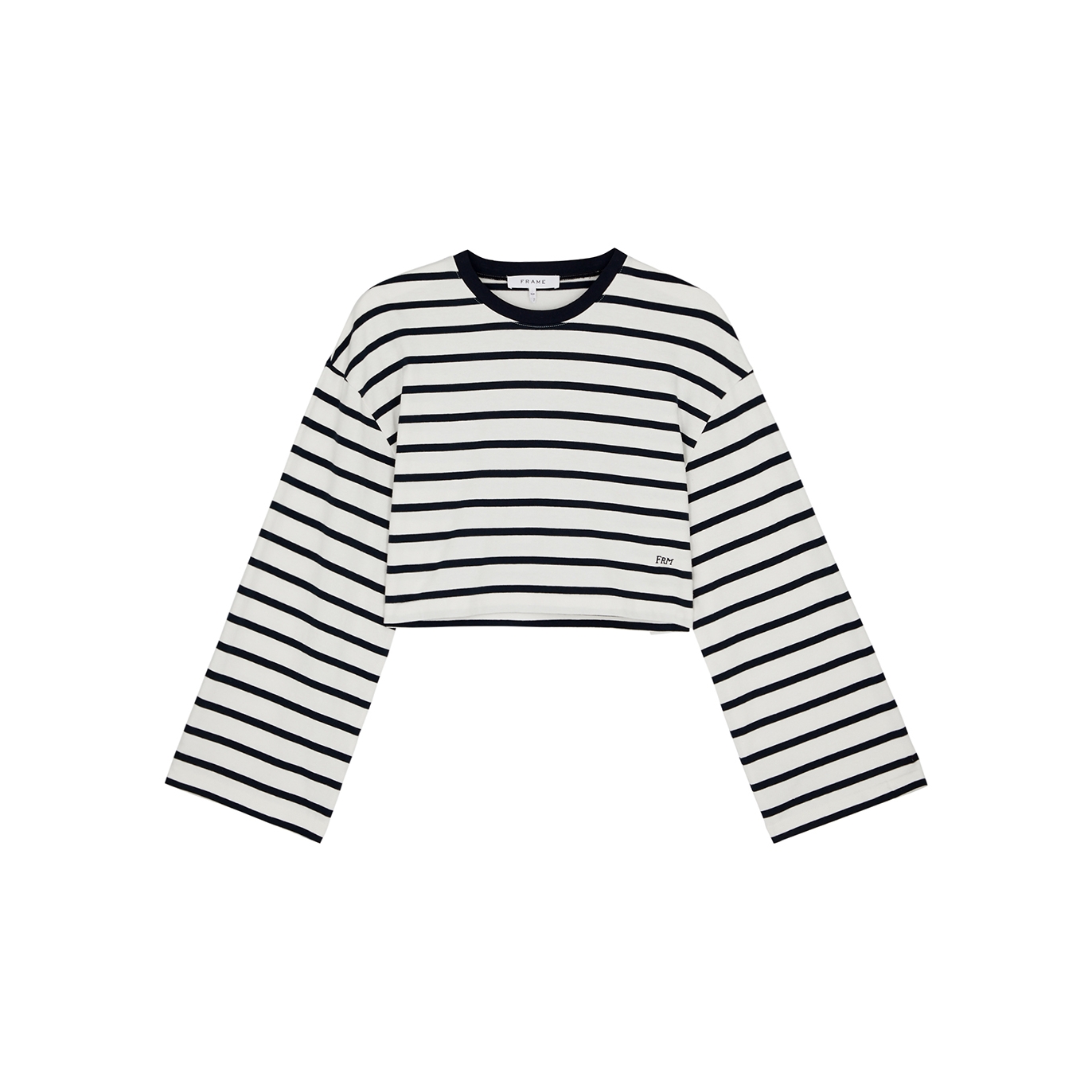 FRAME STRIPED CROPPED COTTON TOP