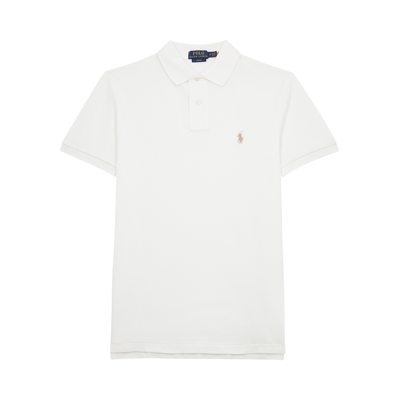 Polo Ralph Lauren Logo Piqué Cotton Polo Shirt - Off White - XL