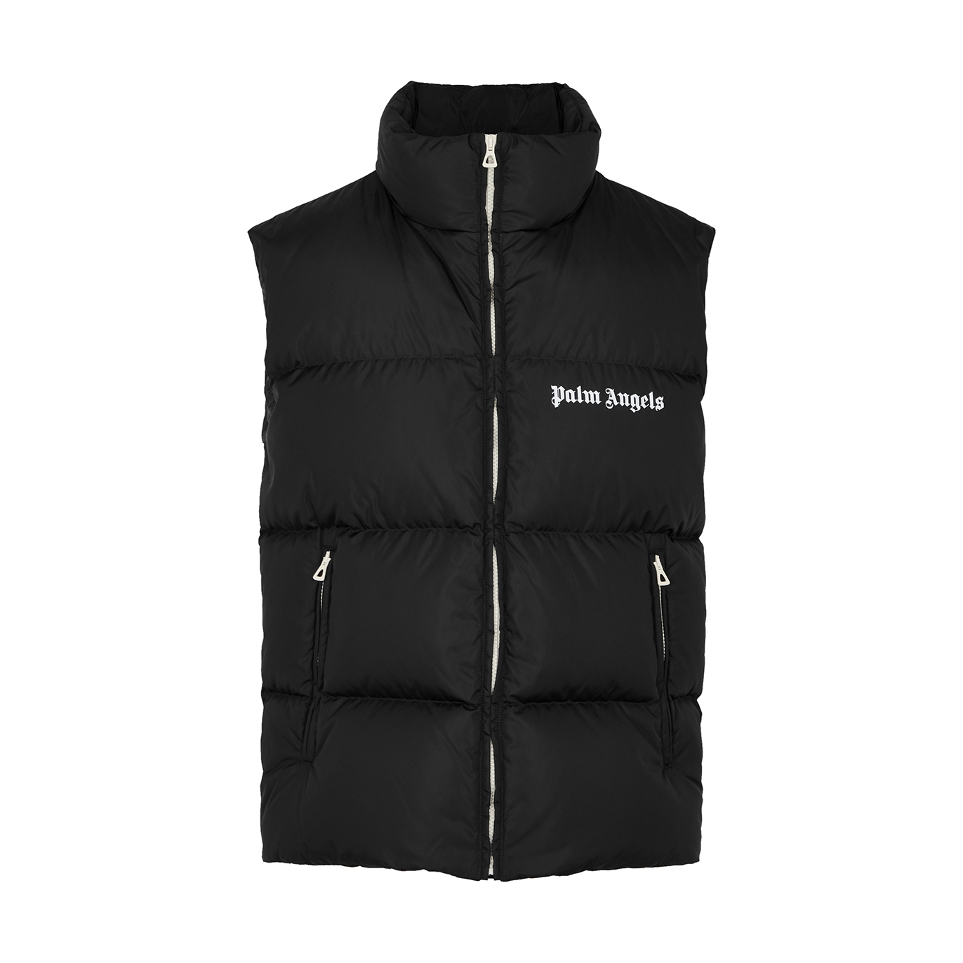 PALM ANGELS LOGO QUILTED SHELL GILET