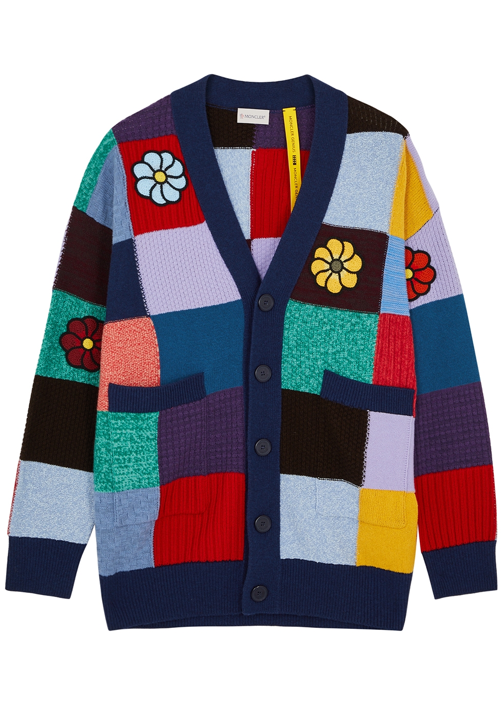 Moncler 1 Moncler JW Anderson patchwork knitted cardigan - Harvey Nichols