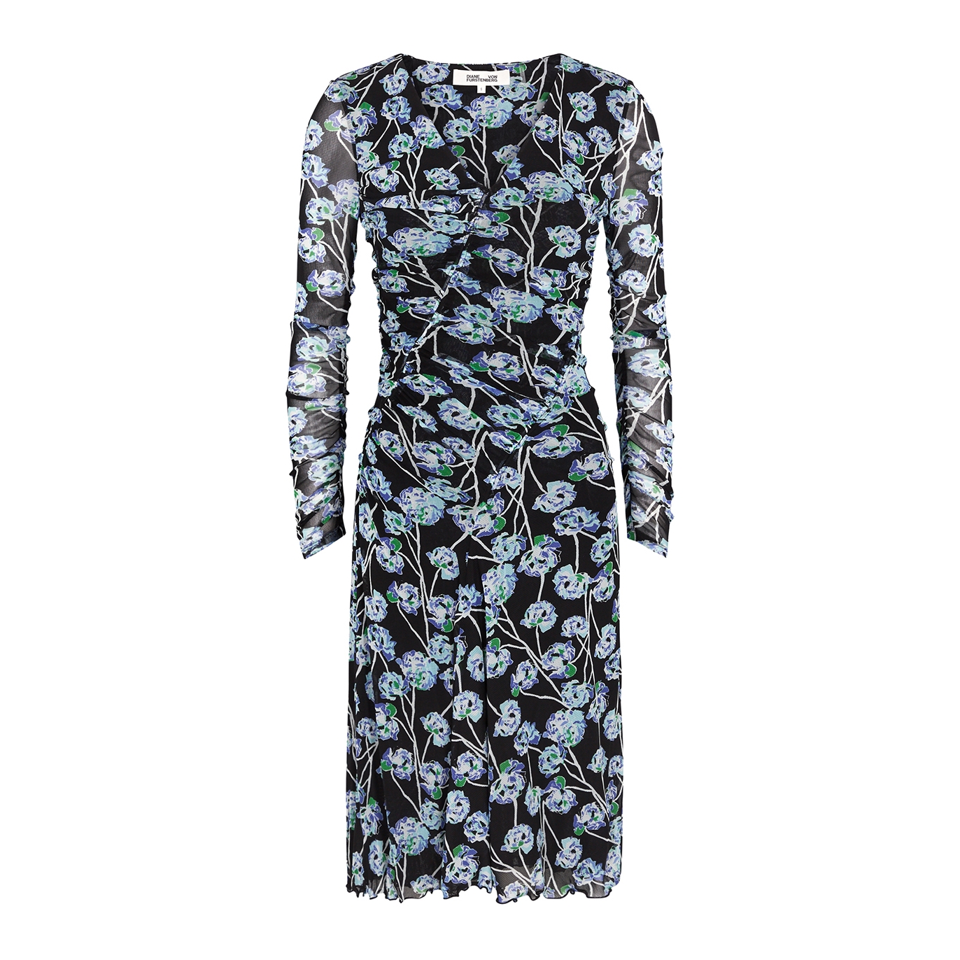 DIANE VON FURSTENBERG DIANE VON FURSTENBERG MISSY FLORAL-PRINT RUCHED DRESS