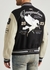 Embroidered wool-blend and leather varsity jacket - Amiri