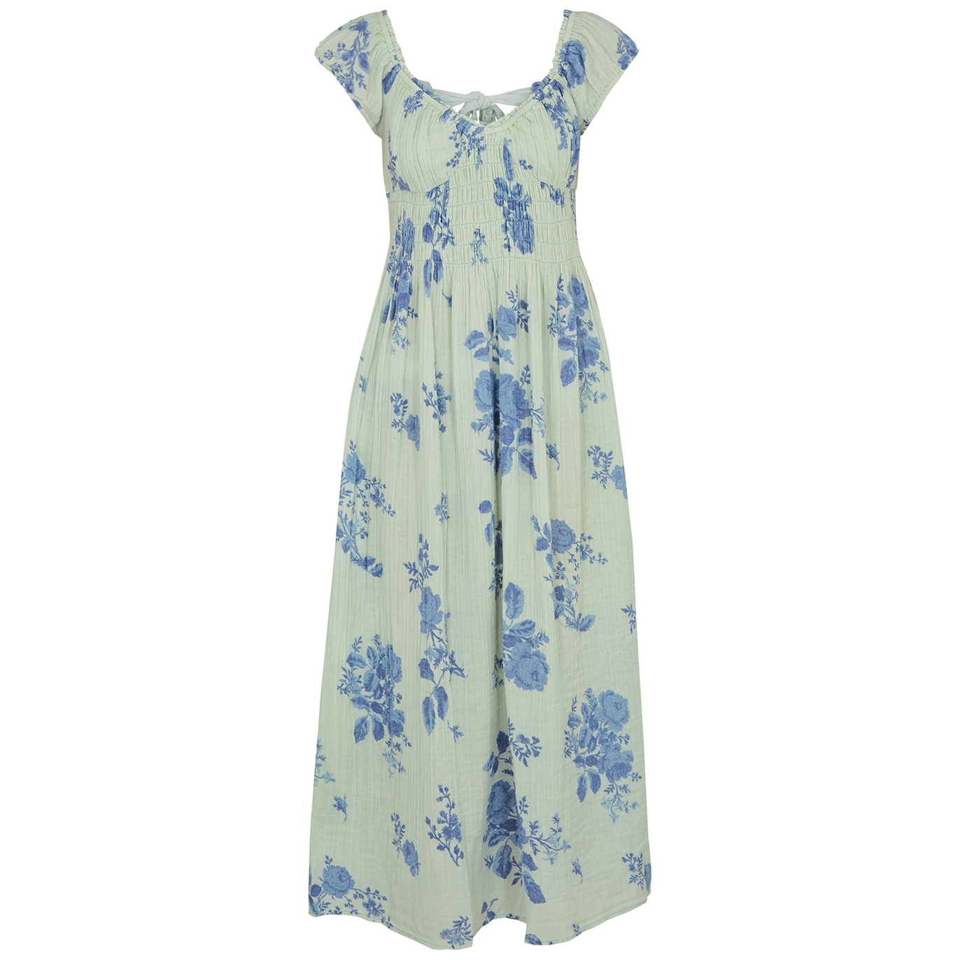 FREE PEOPLE FORGET ME NOT FLORAL-PRINT COTTON MIDI DRESS