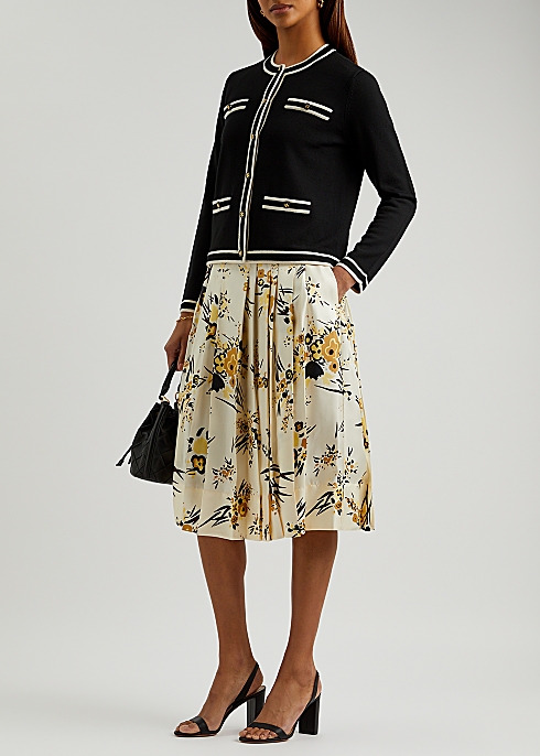 Tory Burch Floral-print pleated silk midi skirt - Harvey Nichols