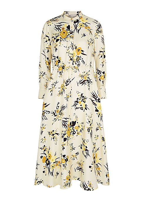 Tory Burch Floral-print silk midi shirt dress - Harvey Nichols