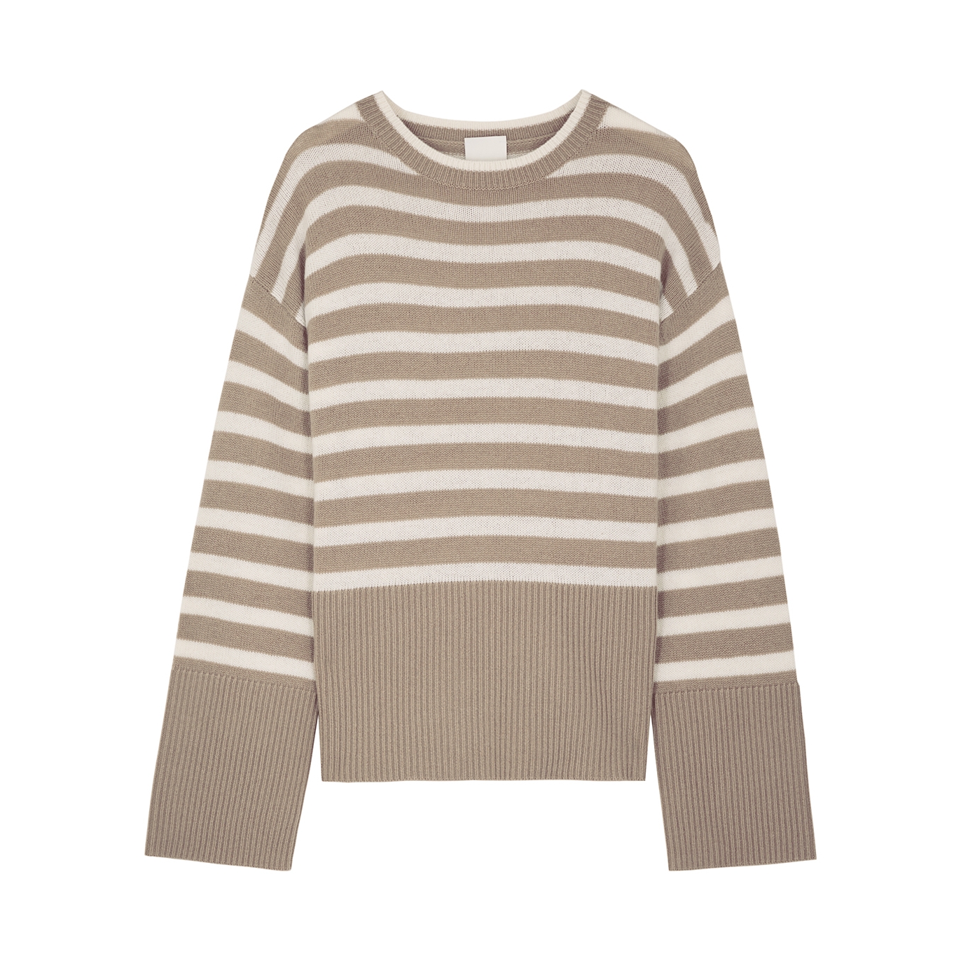 ALLUDE STRIPED WOOL AND CASHMERE-BLEND JUMPER