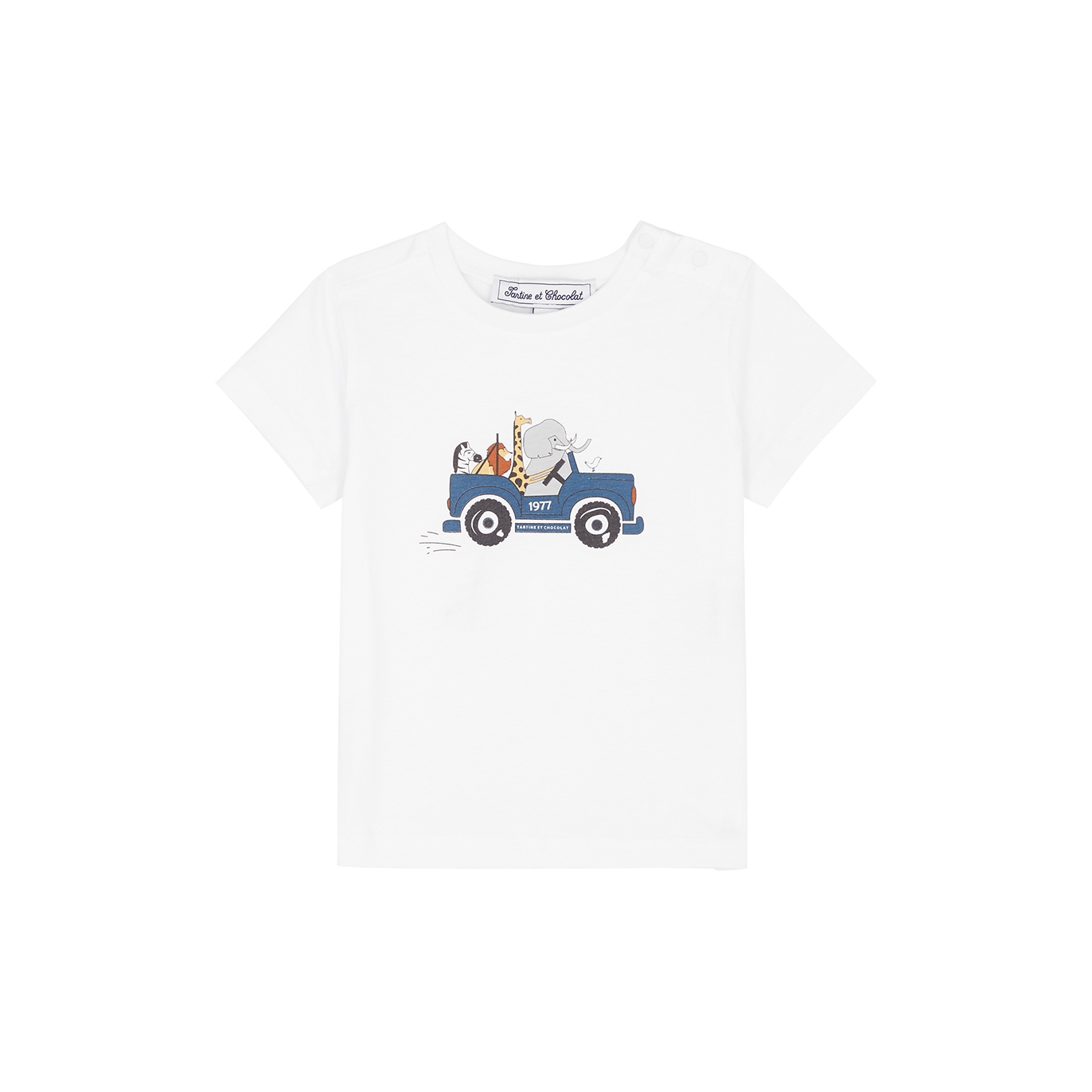 Tartine Et Chocolat Kids Safari Printed Cotton T-shirt (18-36 Months) In White Other