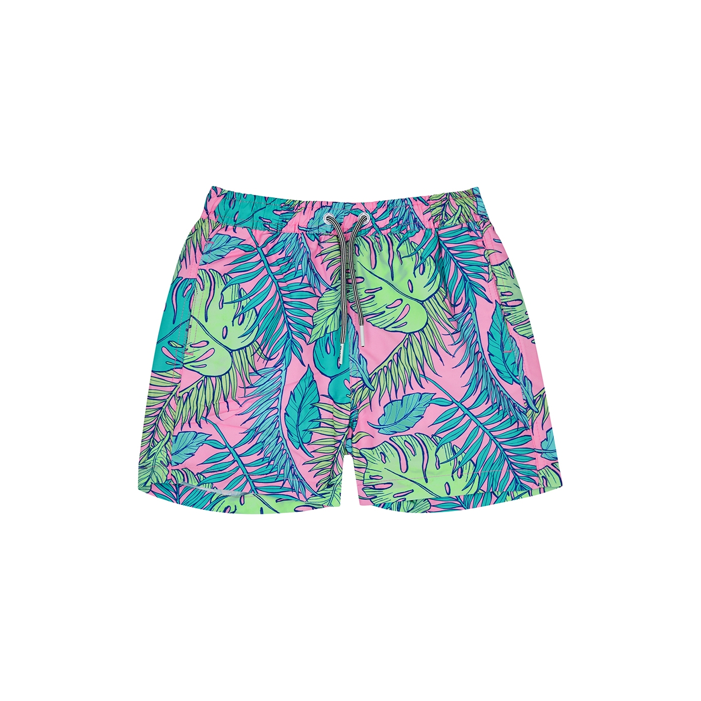 Boardies Kids Leaf Printed Shell Swim Shorts In Pink & Other
