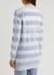 Striped logo-intarsia wool-blend cardigan - Balmain