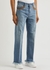 Distressed straight-leg jeans - Fendi