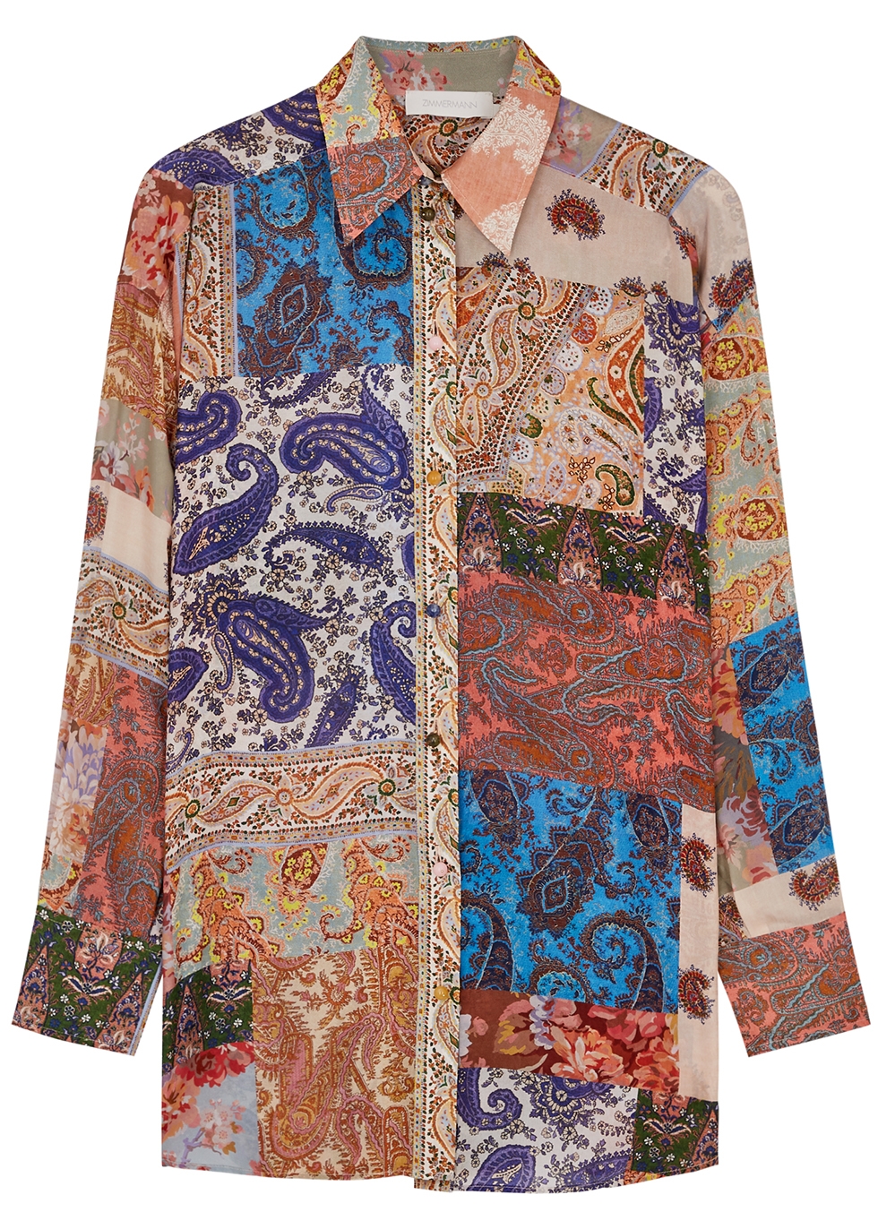 Zimmermann Devi printed silk-chiffon shirt - Harvey Nichols