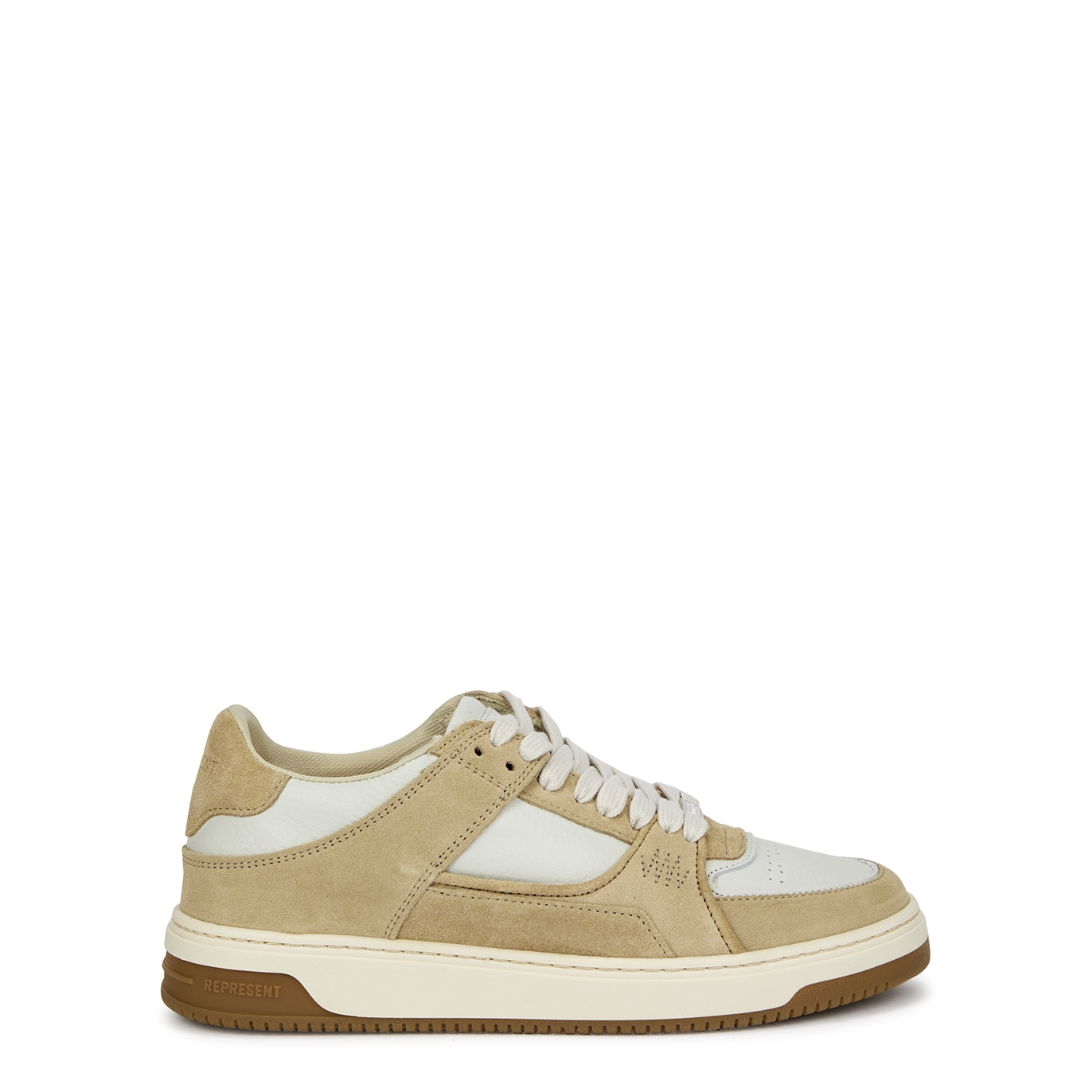 Represent Apex Panelled Leather Sneakers - Taupe - 11
