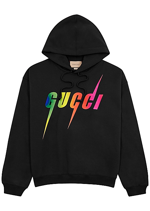 Gucci Bolt logo hooded cotton sweatshirt - Harvey Nichols