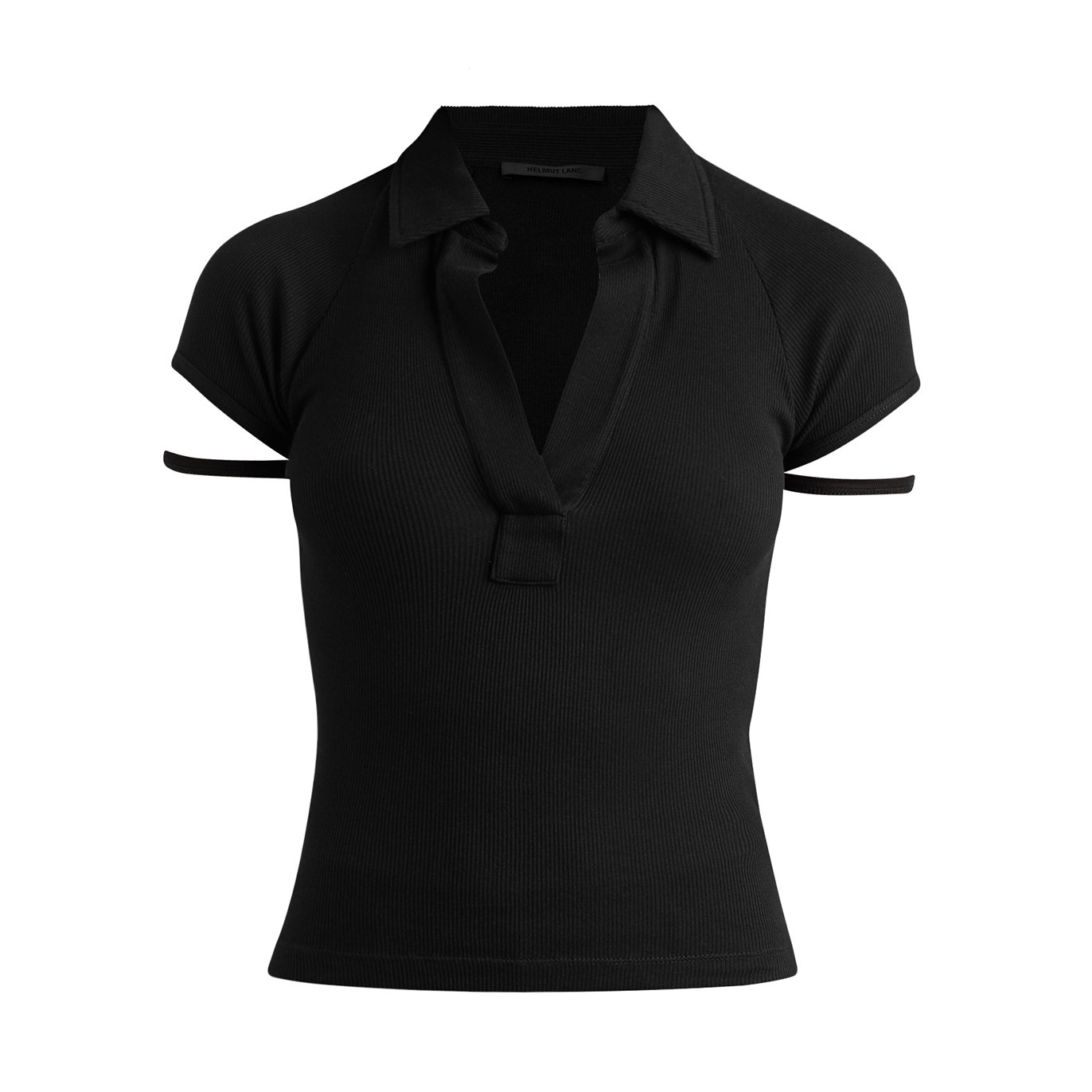 Helmut Lang Ribbed Cotton Polo Top