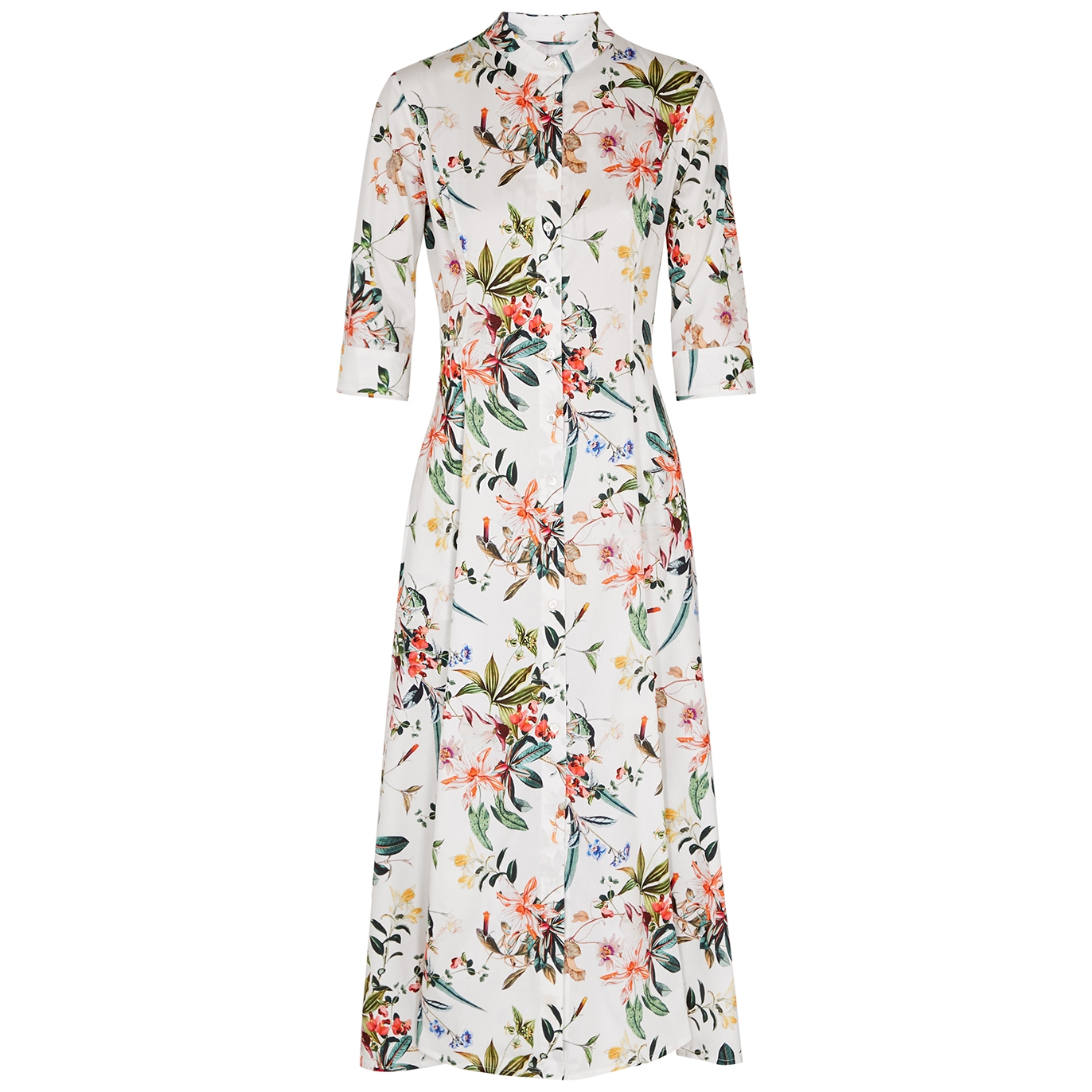 Evi Grintela Carine Floral-print Stretch-cotton Shirt Dress