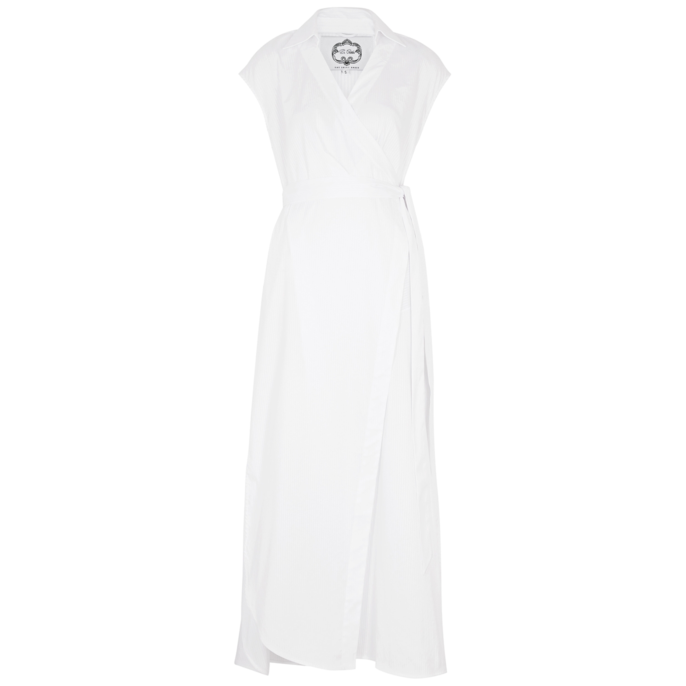 Evi Grintela Daria Striped Cotton-blend Midi Wrap Dress In White | ModeSens