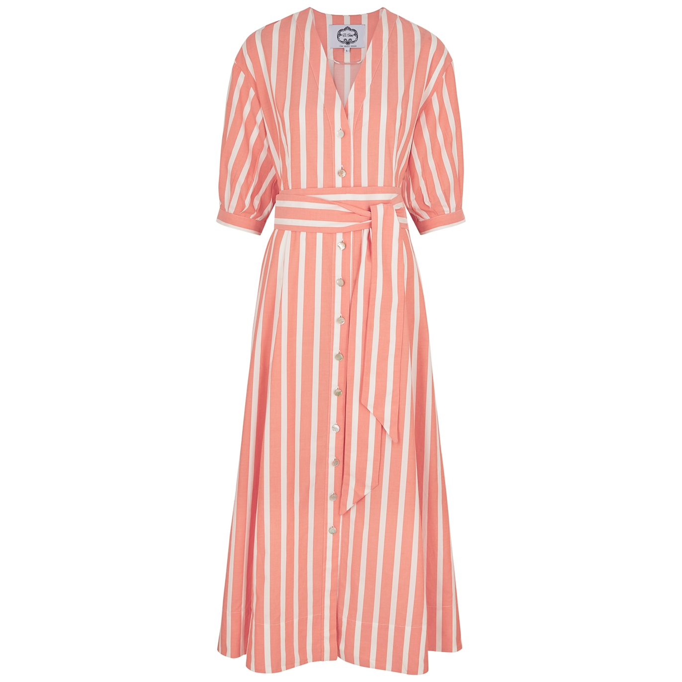Evi Grintela Yara Striped Cotton-blend Midi Dress