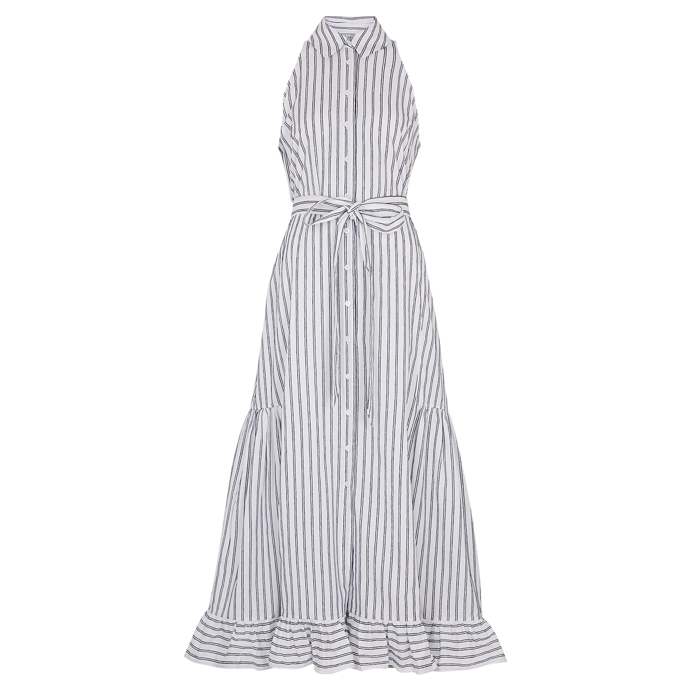 Evi Grintela Ava Striped Cotton-blend Midi Dress