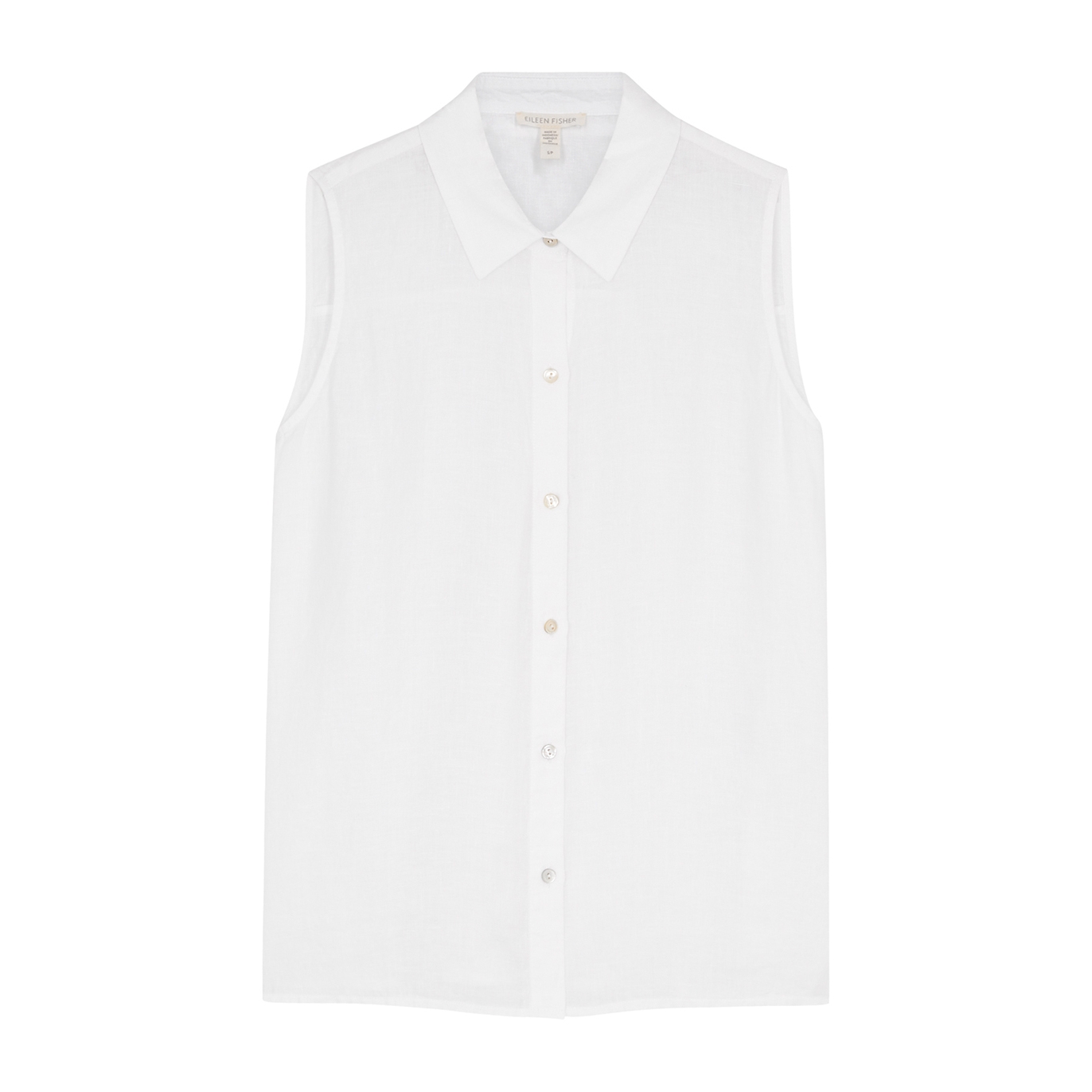 Eileen Fisher Linen-blend Shirt In White | ModeSens