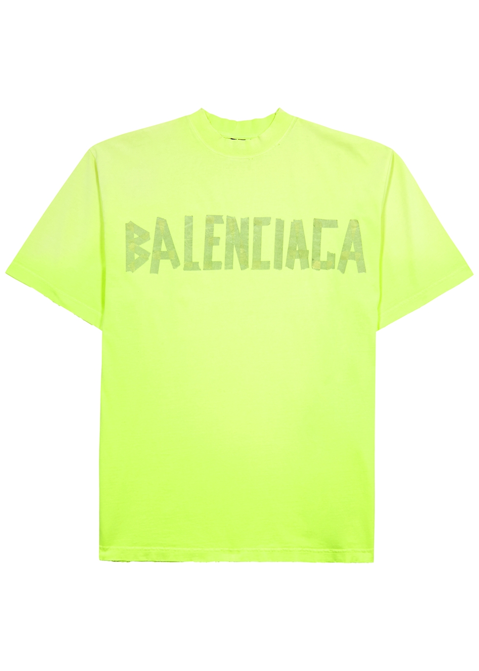 Balenciaga Tape Logo Cotton T-shirt In Yellow | ModeSens
