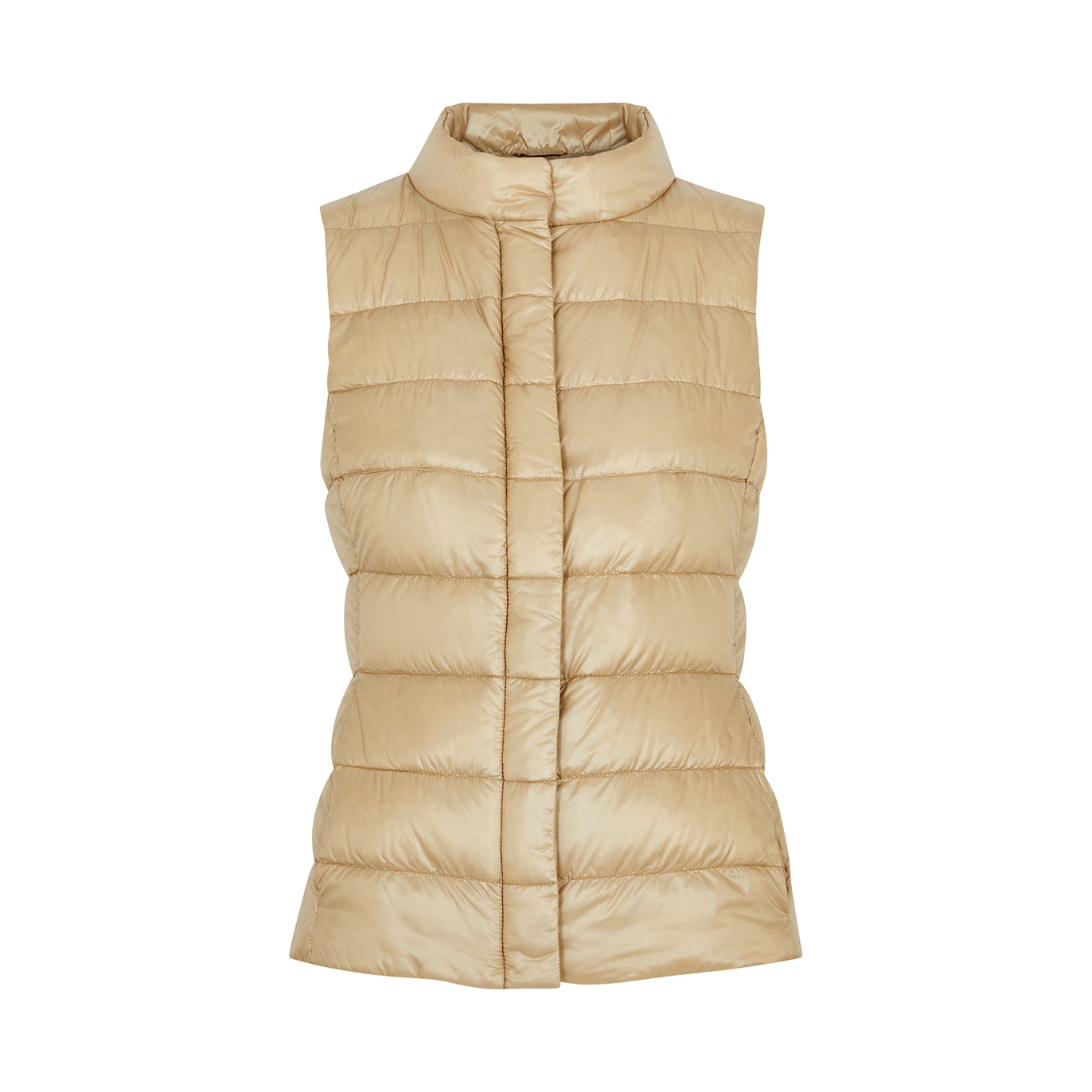 Herno Giulia Quilted Shell Gilet - Gold - 6