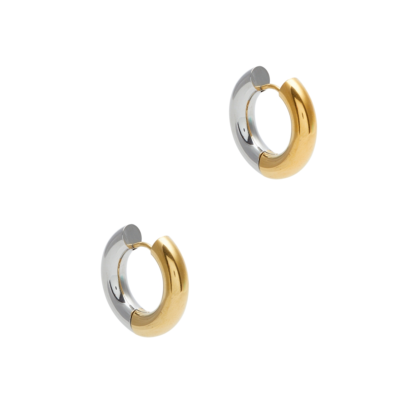 Fallon Two-tone 18kt Gold And Rhodium-plated Hoop Earrings