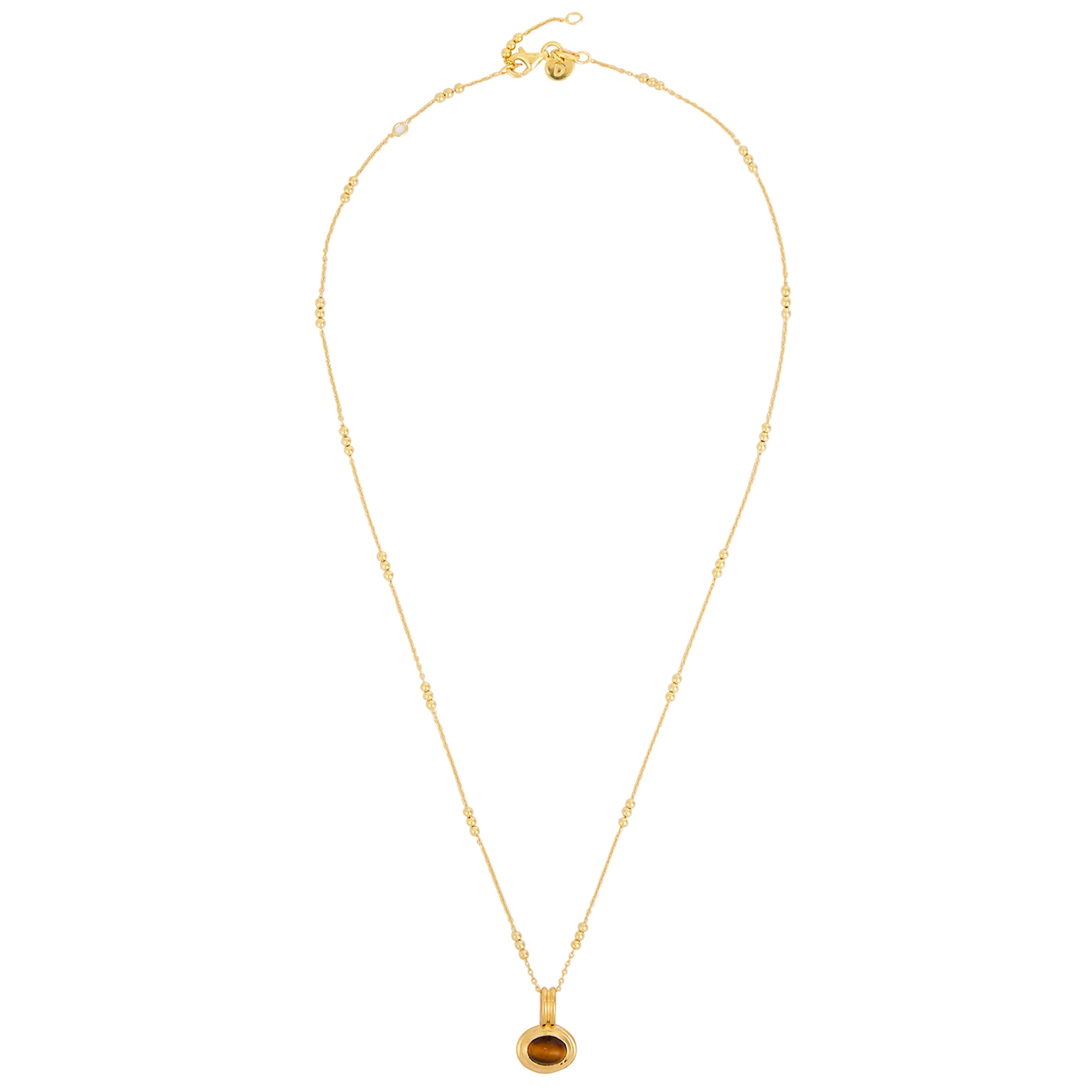 Daisy London Tigers Eye 18kt Gold-plated Necklace
