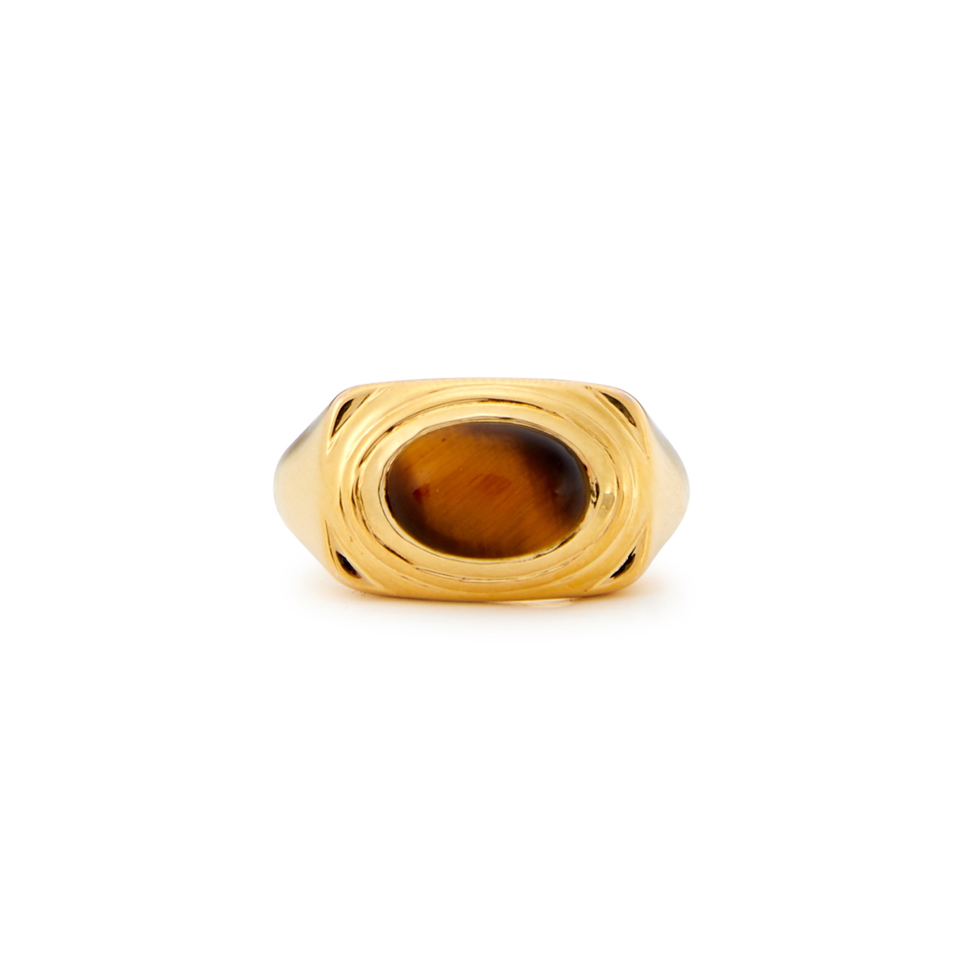 Daisy London Tigers Eye Bold 18kt Gold-plated Ring