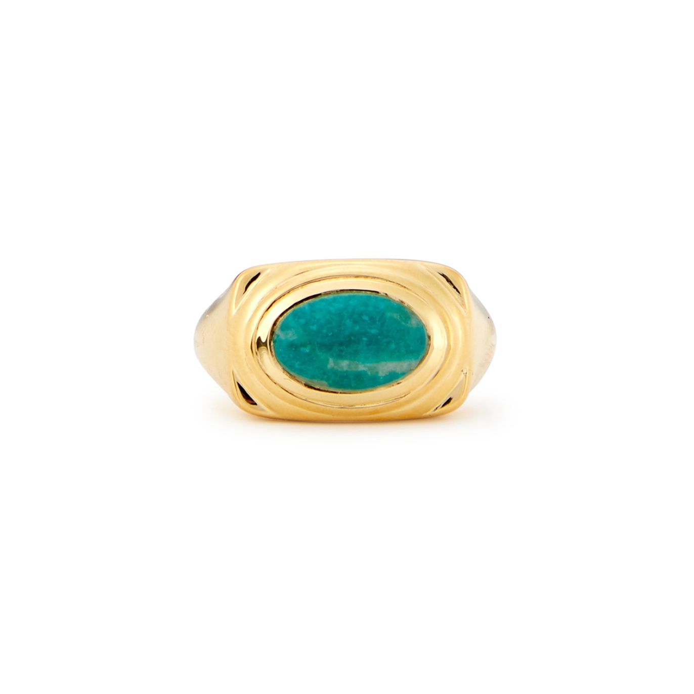 Daisy London Amazonite Bold 18kt Gold-plated Ring