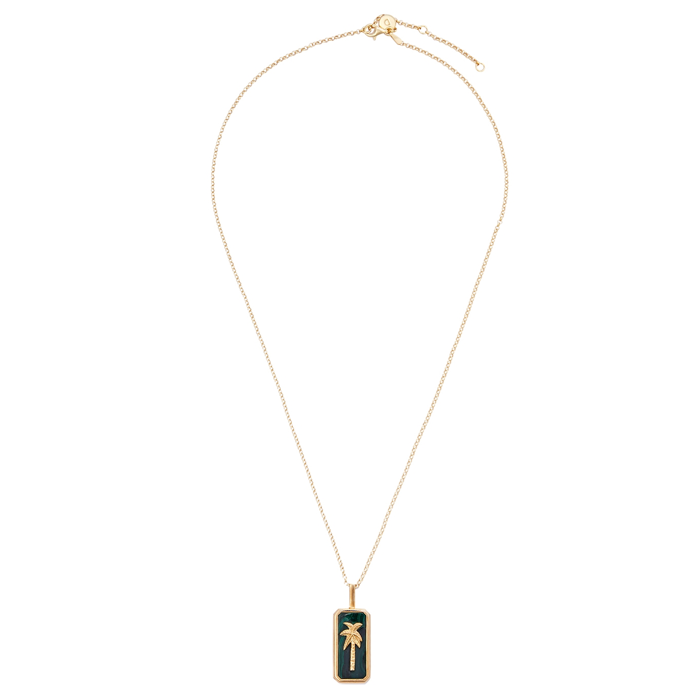 Daisy London Malachite Palm 18kt Gold-plated Necklace