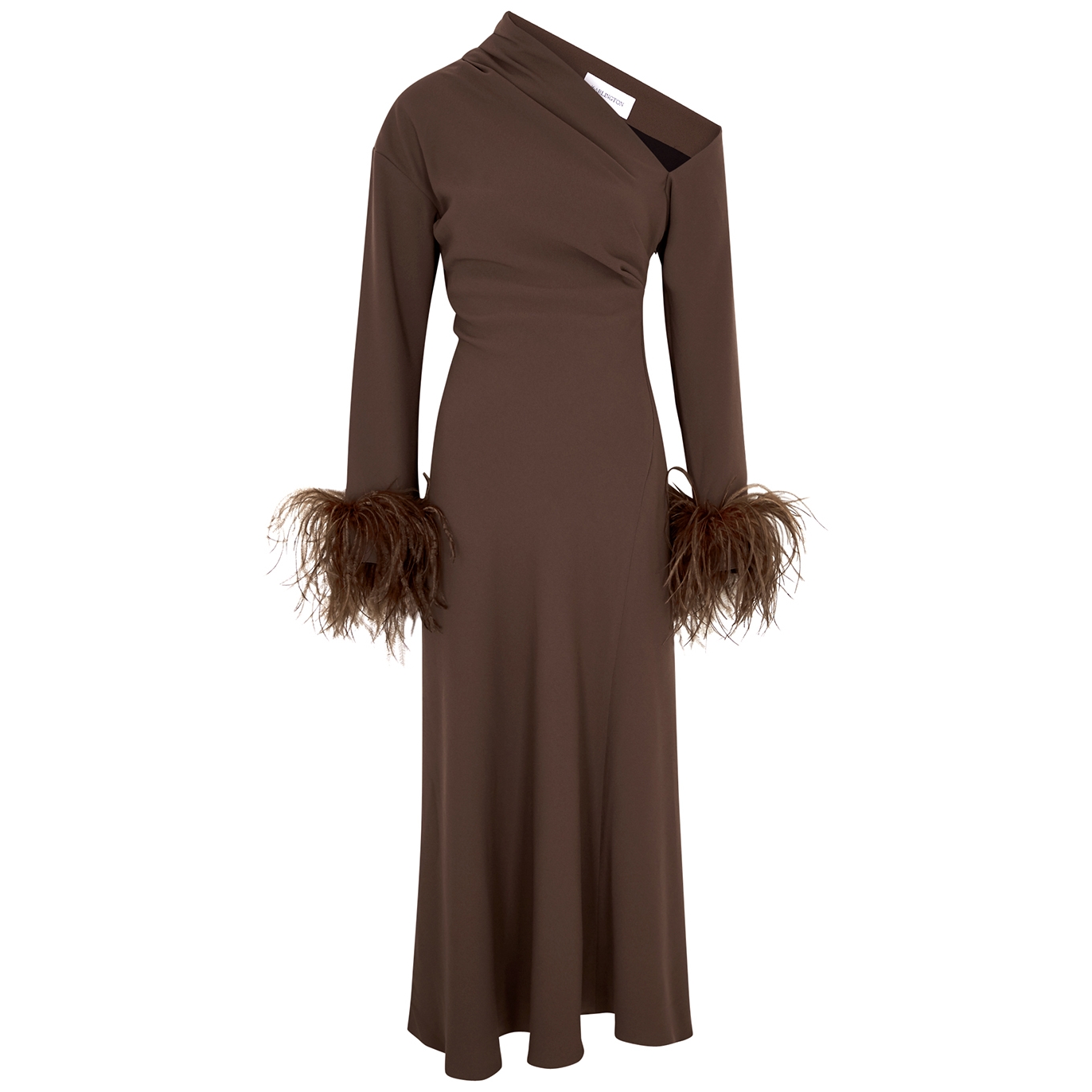 16ARLINGTON ADELAIDE FEATHER-TRIMMED MAXI DRESS