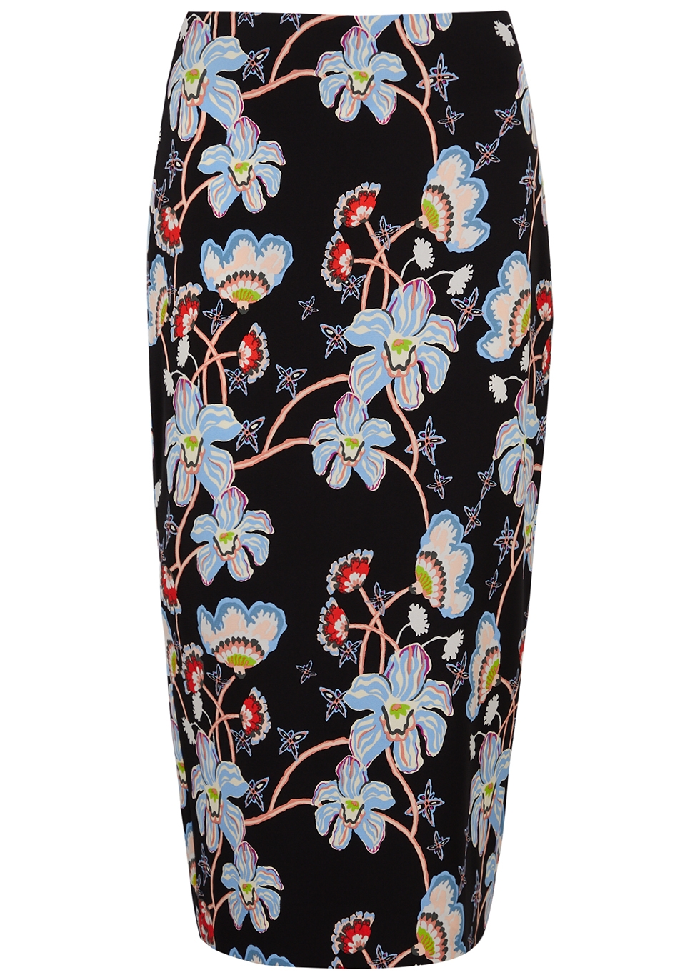 Diane von Furstenberg Kara floral-print stretch-jersey midi skirt ...
