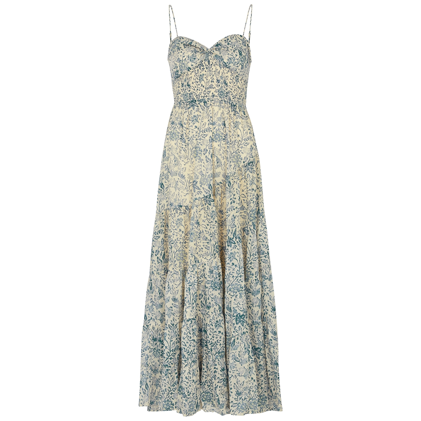FREE PEOPLE SUNDRENCHED FLORAL-PRINT COTTON MAXI DRESS