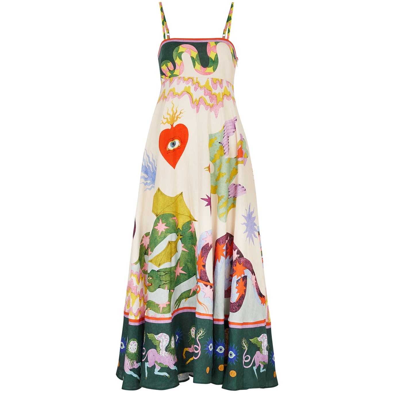 Alemais Seeker Printed Linen Maxi Dress