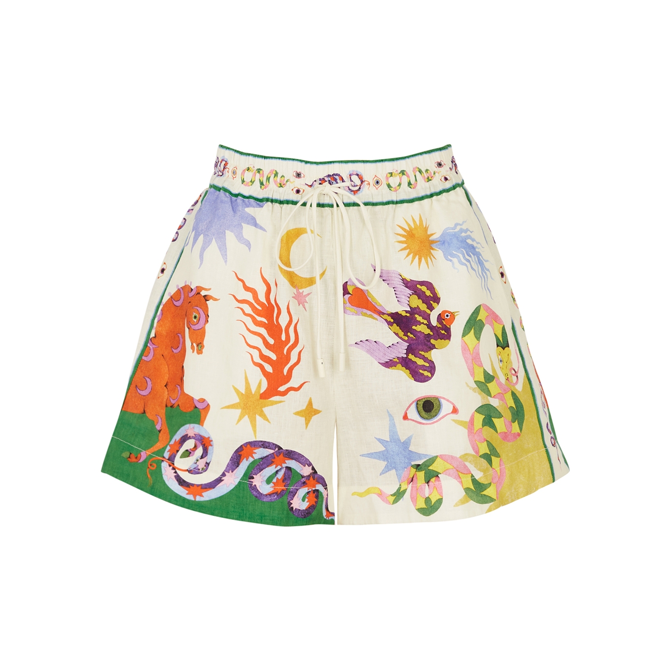 Alemais Seeker Printed Linen Shorts