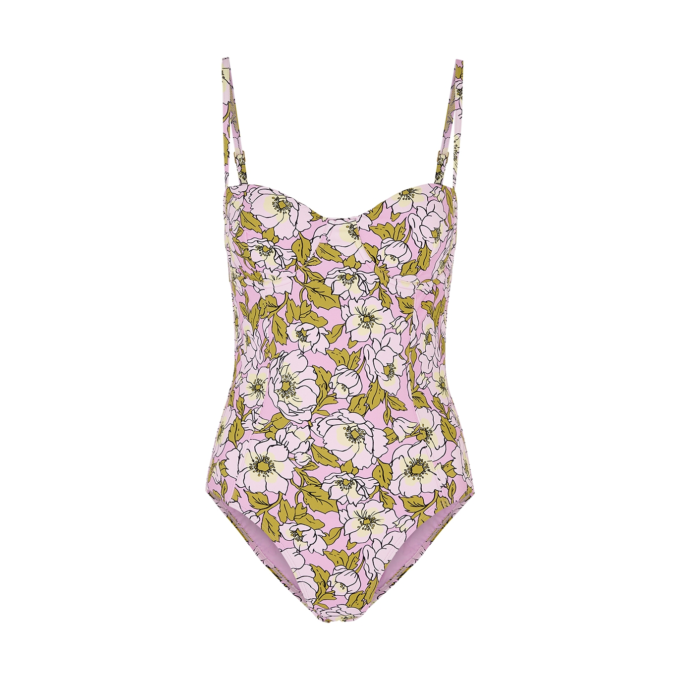 TORY BURCH FLORAL-PRINT UNDERWIRED SWIMSUIT