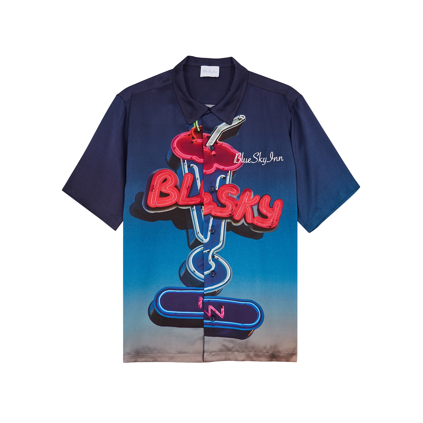 Blue Sky Inn Milkshake Printed Satin Shirt