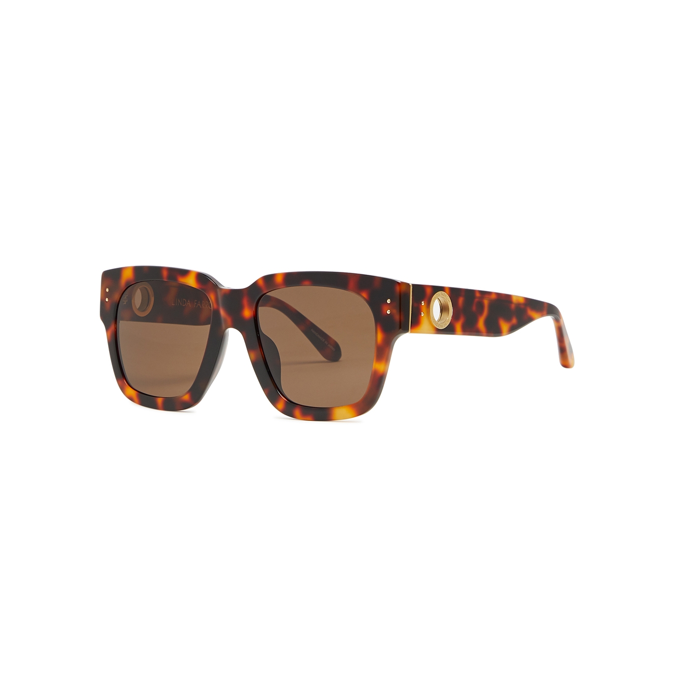 Linda Farrow Luxe Amber D-frame Sunglasses In Brown