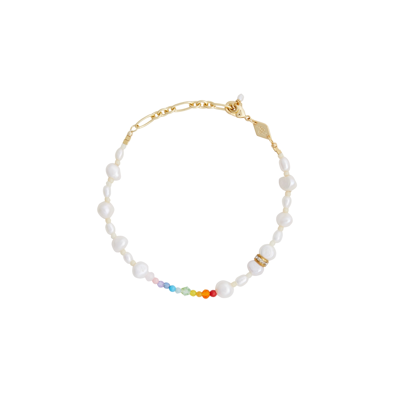 Anni LU Upcycled Pearly Rainbow 18kt Gold-plated Bracelet