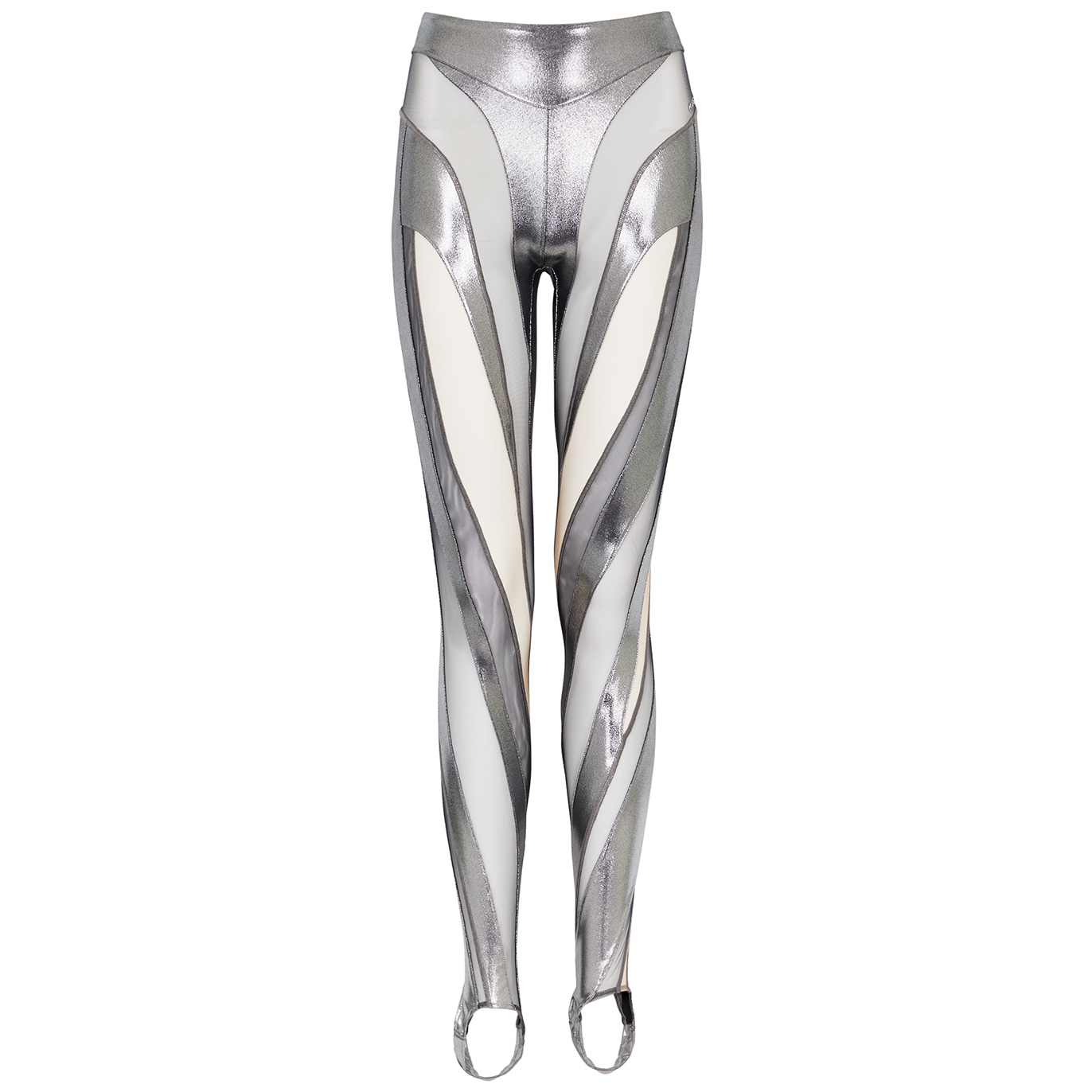 Metallic Spiral Leggings Chrome Silver And Nude 02