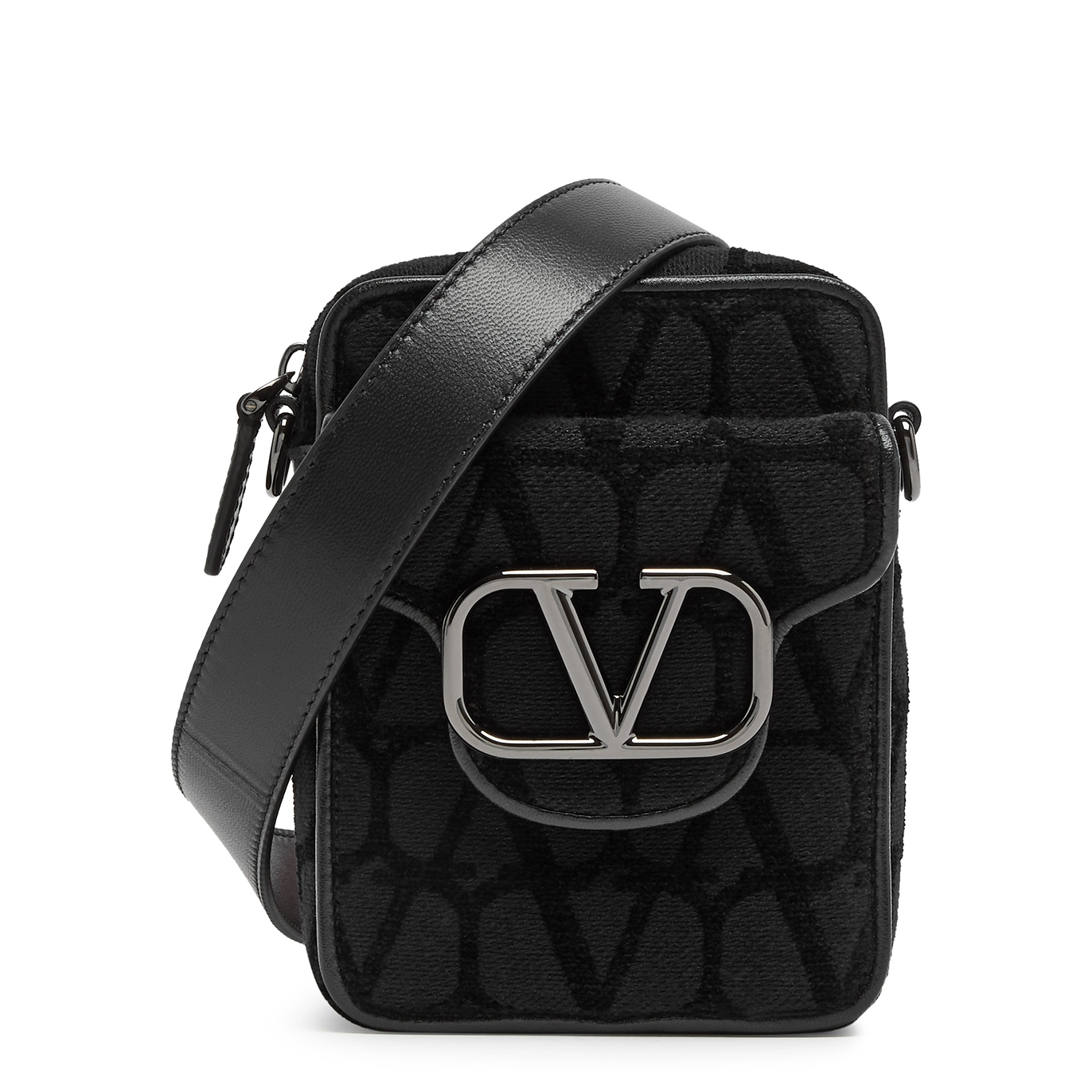 Valentino Garavani - V-Logo Mini Leather Cross-body Bag - Mens - Black