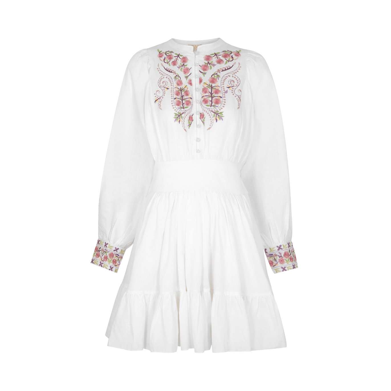 BYTIMO BYTIMO FLORAL-EMBROIDERED COTTON-BLEND MINI DRESS