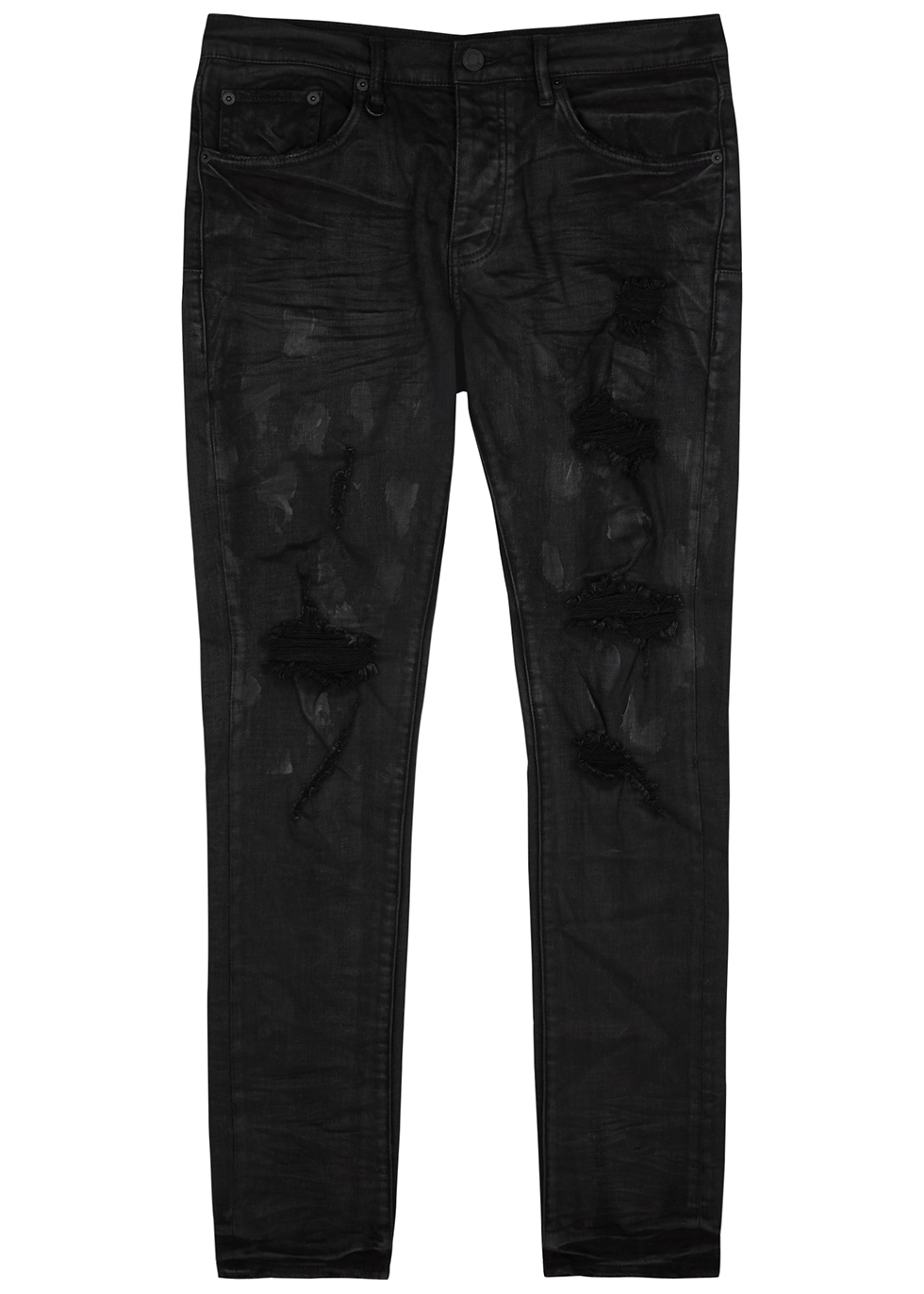 Purple Oil Spill distressed slim-leg jeans - Harvey Nichols