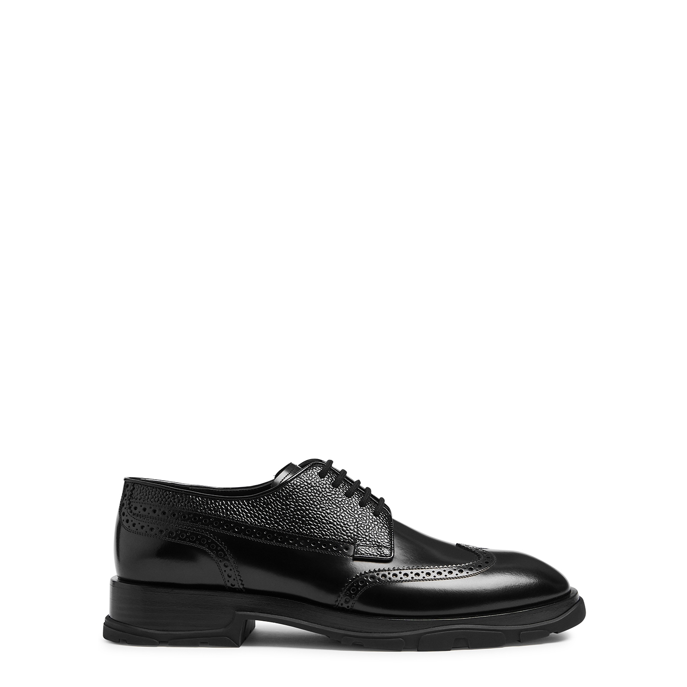 Alexander Mcqueen Panelled Leather Derby Shoes - Black - 7