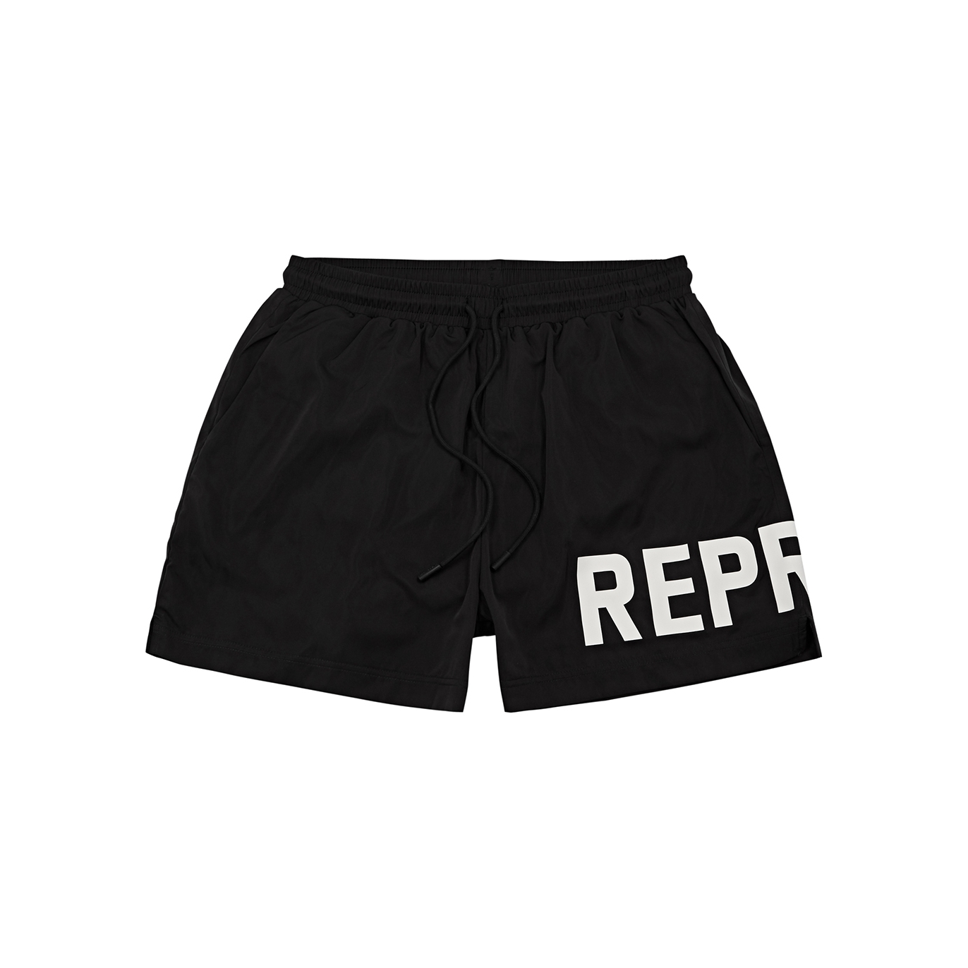 Represent Mens Black Brand-typography Quick-drying Swim Shorts
