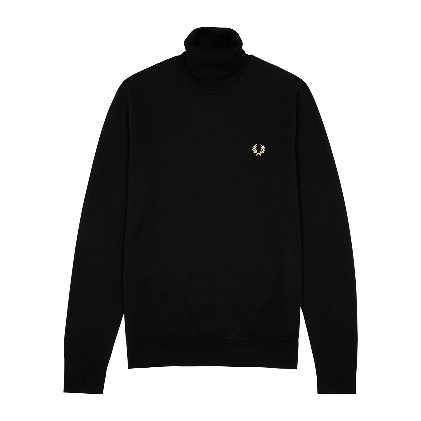 FRED PERRY ROLL-NECK LOGO WOOL-BLEND JUMPER