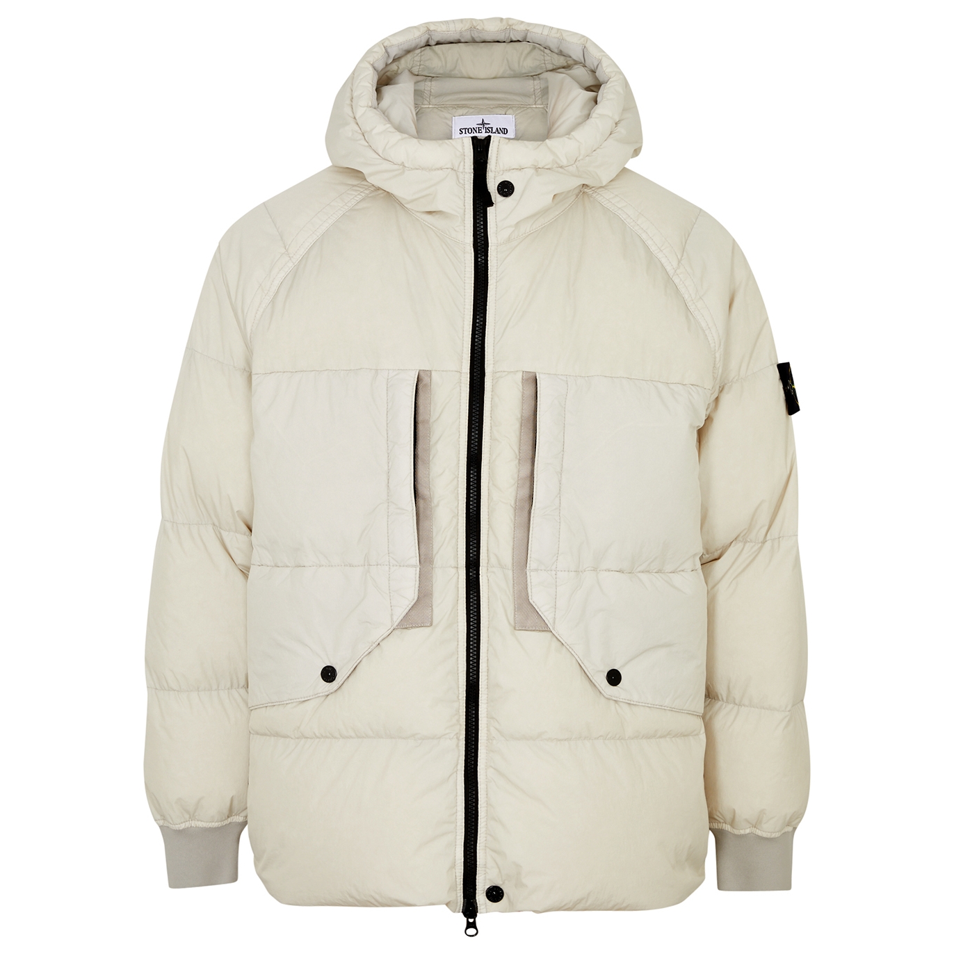 Stone Island Crinkle Reps Hooded Quilted Nylon Jacket - Beige - XL