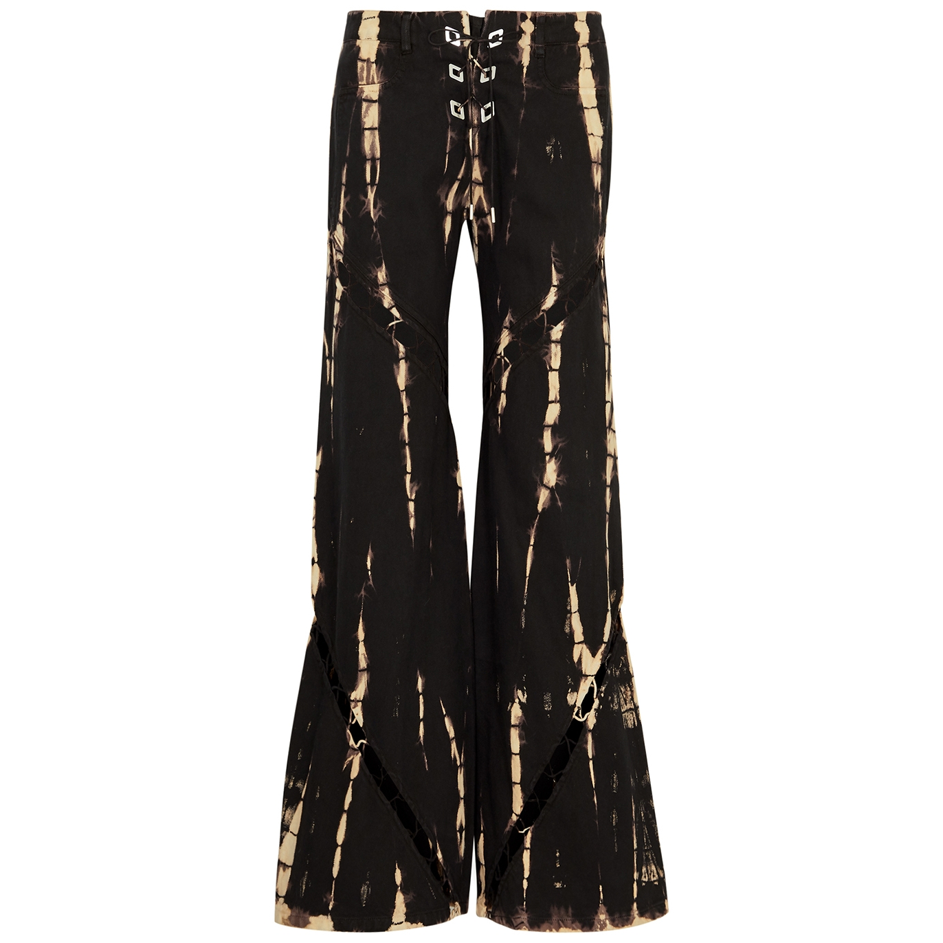 Dion Lee Spiral Laced Bleached Denim Trousers - Black - W28