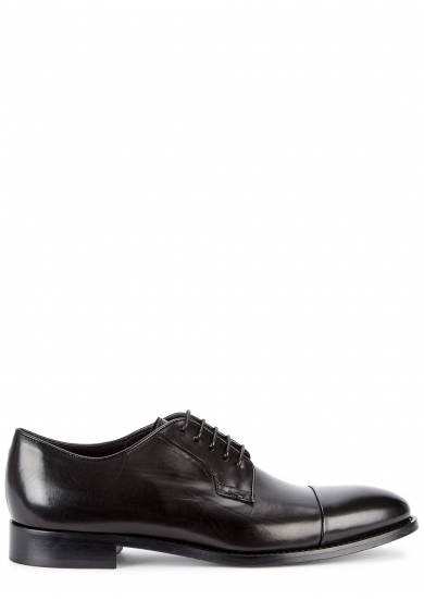 PAUL SMITH ERNEST BLACK LEATHER DERBY SHOES